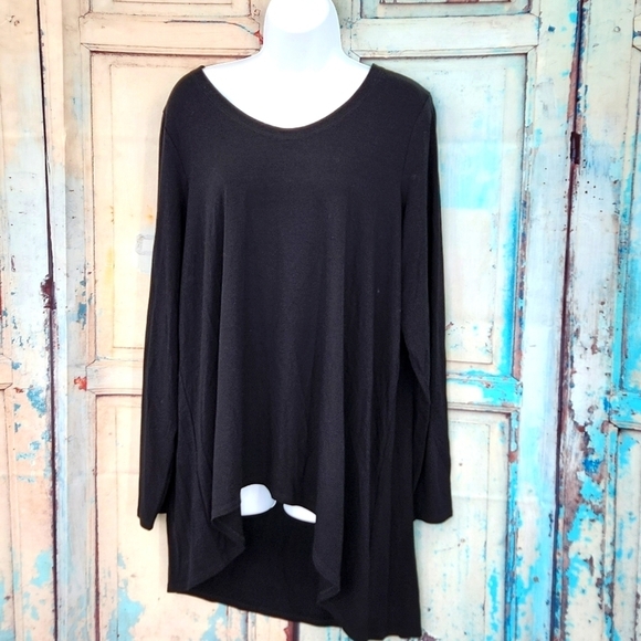 Eileen Fisher Black V Neck Top - Picture 1 of 7